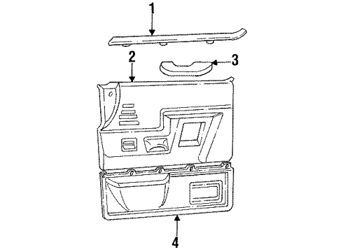 1995 Ford F-150 Interior Trim - Front Door Diagram