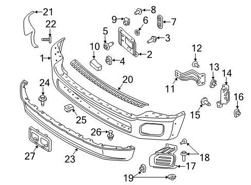 2016 Ford F-250 Super Duty Bracket - License Plate Diagram for BC3Z-17A385-AA