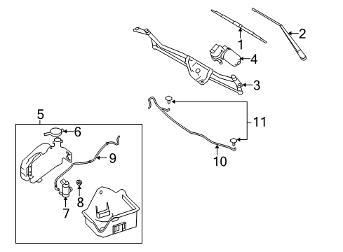 2010 Ford F-150 Motor Assembly - Wiper Diagram for 9L3Z-17500-A