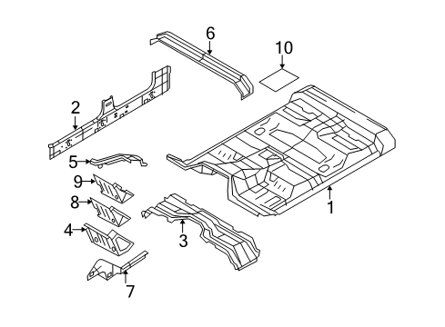 2010 Ford F-250 Super Duty Pan Assembly - Floor Diagram for 7C3Z-2611000-B