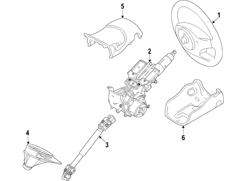 2019 Ford Fiesta Steering Column & Wheel, Steering Gear & Linkage Diagram 1 - Thumbnail