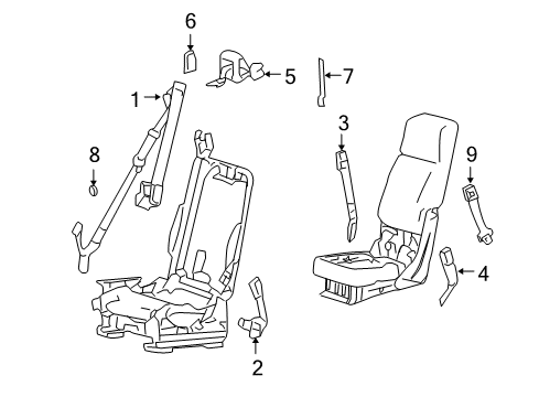 2005 Ford F-150 Front Seat Belts Diagram 3 - Thumbnail