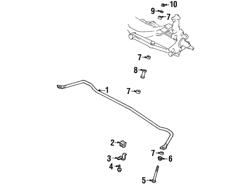 2001 Ford Escort Bush - Stabilizer Bar Link Diagram for F8CZ-5L491-AA