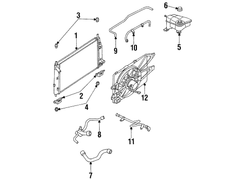 1995 Mercury Mystique Tank Assembly - Radiator Diagram for F5RZ-8A080-A