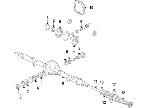 2019 Ford E-350 Super Duty Rear Axle, Differential, Propeller Shaft Diagram