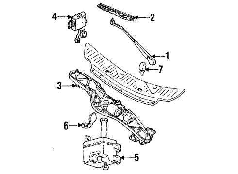 1997 Mercury Villager Nozzle Assembly Diagram for F3XY-17603-B