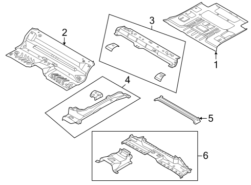 2022 Ford Bronco Rear Floor & Rails Diagram