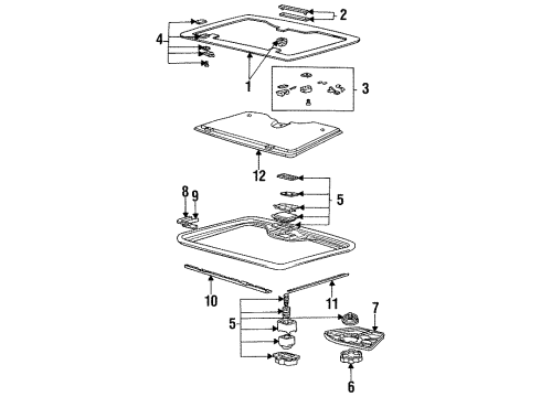 1994 Ford Explorer Glass Diagram for F1TZ-7850054-A