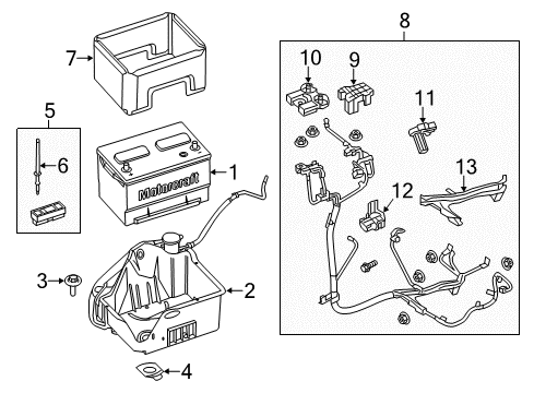 2014 Ford F-150 Battery Cable Assembly Diagram for DL3Z-14300-C