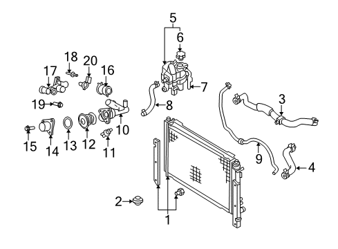 2008 Mercury Mariner Hose - Supply Tank To Radiator Diagram for YL8Z-8075-DA