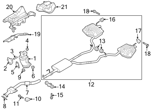 2021 Ford Explorer BRACKET - EXHAUST PIPE MOUNTIN Diagram for L1MZ-5K291-L