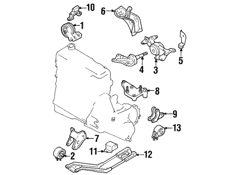 1998 Ford Escort Engine Support Bracket Diagram for XS4Z-6061-AA