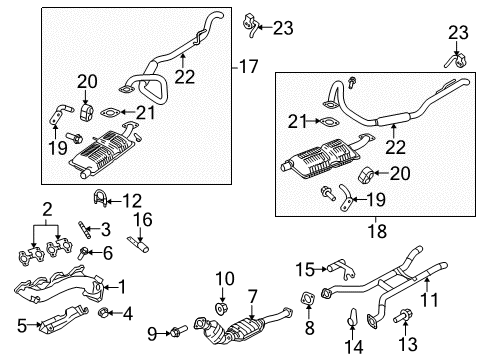 2007 Mercury Grand Marquis Exhaust Components Diagram