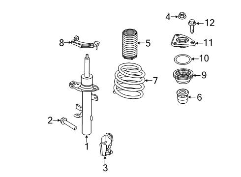 2015 Lincoln MKC Struts & Components - Front Diagram