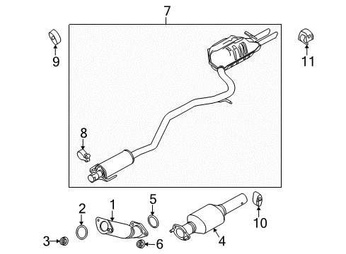 2010 Mercury Milan Exhaust Components, Exhaust Manifold Diagram 2 - Thumbnail