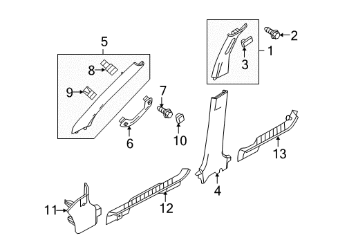 2010 Mercury Mariner Plate - Door Scuff Diagram for 8L8Z-7813208-AA