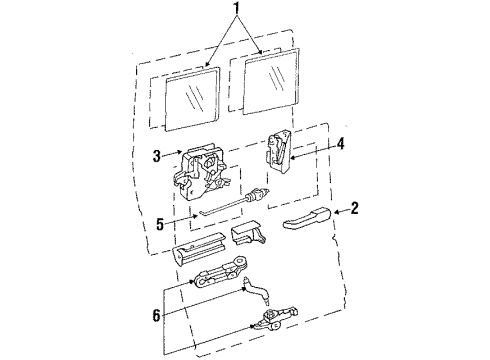 1990 Ford E-150 Econoline Hinge Assembly Diagram for E4UZ1226800A