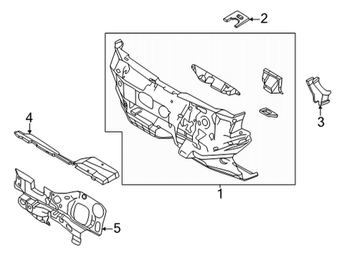 2023 Ford Maverick Heat & Sound Insulators Diagram