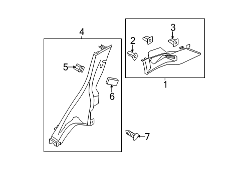 2015 Ford Fiesta Interior Trim - Quarter Panels Diagram 1 - Thumbnail