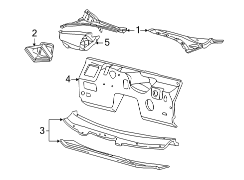 2005 Lincoln LS Deflector Diagram for 3W4Z-5401935-AA