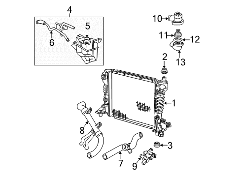 2001 Lincoln LS Radiator & Components Diagram