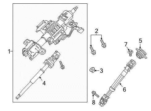 2017 Ford Expedition Steering Column & Wheel, Steering Gear & Linkage Diagram 3 - Thumbnail