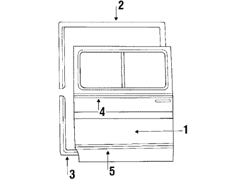 1986 Ford E-150 Econoline Weatherstrip Door Open Diagram for E8UZ1525324B