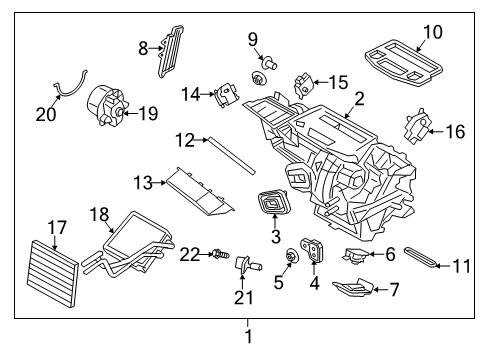 2015 Ford Fiesta A/C Evaporator & Heater Components Diagram