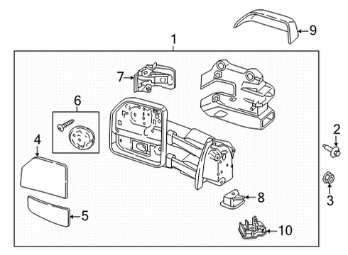 2021 Ford F-150 MIRROR ASY - REAR VIEW OUTER Diagram for ML3Z-17682-AC