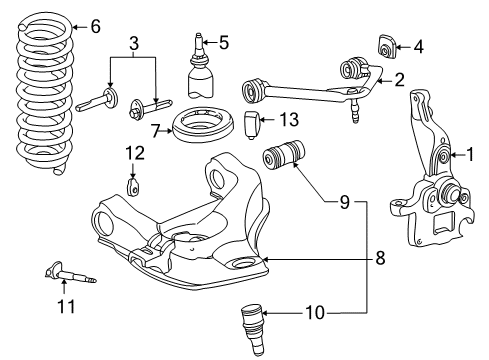 2006 Ford Ranger Front Suspension, Control Arm Diagram 1 - Thumbnail