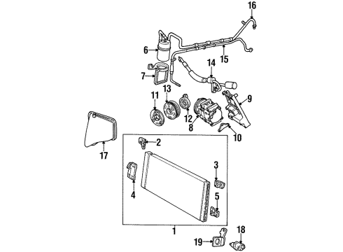 1997 Ford Taurus Kit - Air Conditioning Condenser Diagram for 1F1Z-19712-AC