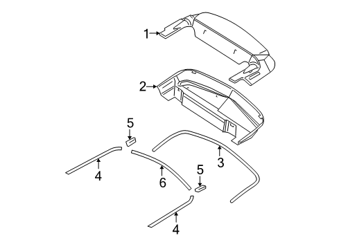 2008 Ford Mustang Exterior Trim - Convertible Top Diagram