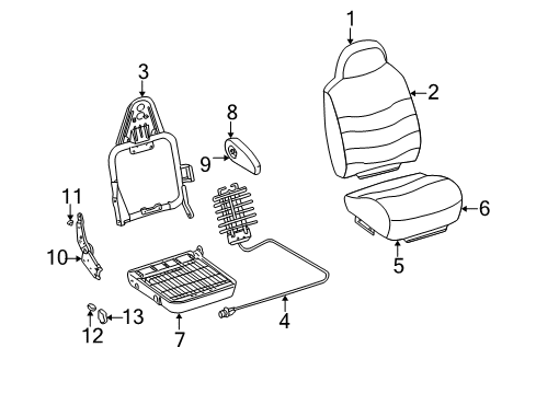 2001 Ford Excursion Seat Cushion Cover Assembly Diagram for YC3Z-7862901-CAB