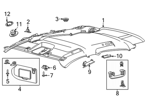 2021 Ford Mustang Mach-E Interior Trim - Roof Diagram