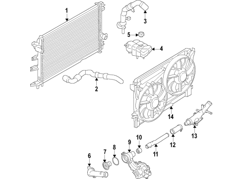 2020 Lincoln MKZ Cooling System, Radiator, Water Pump, Cooling Fan Diagram 6 - Thumbnail