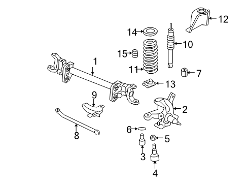 2006 Ford F-250 Super Duty Axle Assembly - Front Diagram for 6C3Z-3010-F