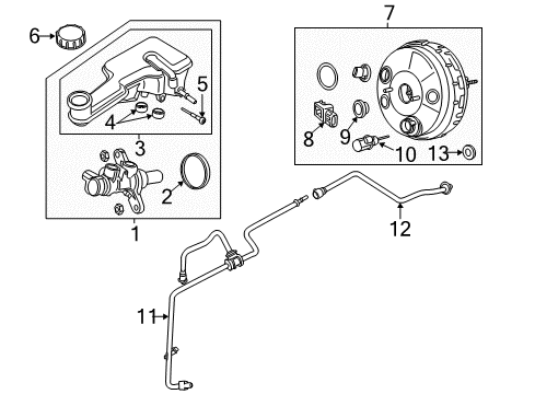 2014 Ford Fusion Booster Assembly - Brake Diagram for DG9Z-2005-B