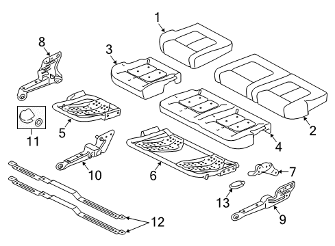 2015 Ford F-250 Super Duty Rear Seat Components Diagram 4 - Thumbnail