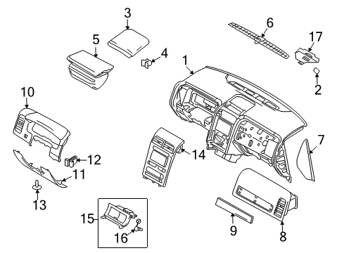 2009 Lincoln MKX Panel - Instrument Diagram for 7A1Z-7804320-AC