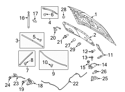 2015 Lincoln MKT Bumper - Hood Rest Diagram for 7T4Z-16758-A