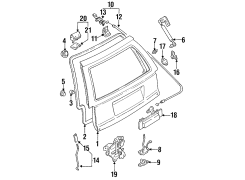 1995 Mercury Tracer Damper Assembly Diagram for F3CZ74406A11B