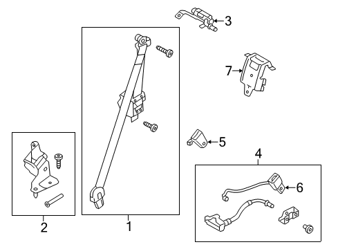 2017 Ford Flex Seat Belt, Body Diagram 4 - Thumbnail