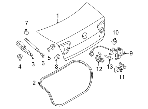 2010 Mercury Milan Trunk, Body Diagram 1 - Thumbnail