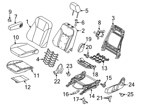 2012 Ford Fiesta Head Rest Assembly Diagram for BE8Z-54611A08-AD