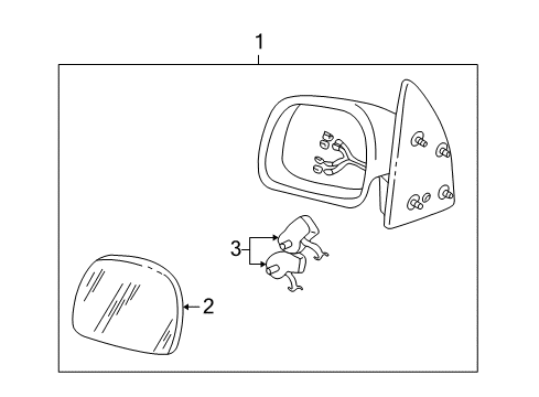 2003 Ford Excursion Mirror Assy - Rear View Outer Diagram for 1C7Z-17682-DAA