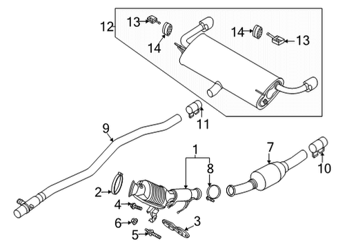 2021 Ford Escape Exhaust Components Diagram