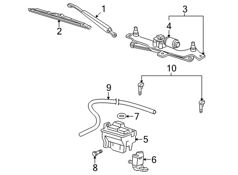 2007 Lincoln Navigator Windshield - Wiper & Washer Components Diagram