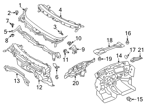 2020 Ford EcoSport Insulator - Instrument Panel Diagram for CN1Z-74046A24-A