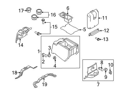 2010 Ford F-250 Super Duty Front Console, Rear Console Diagram 1 - Thumbnail