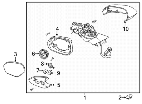 2022 Lincoln Corsair Outside Mirrors Diagram